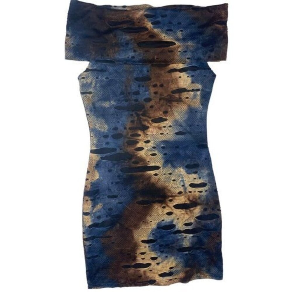 Samuel Dong Womens Multicolor Abstract Print Dres… - image 1